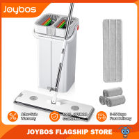 Joybos Flat mop with bucket ไม้ถูพื้นพร้อมถังและที่บีบที่ถูพื้นแบบแฮนด์ฟรีและถังอเนกประสงค์ทำความสะอาดพื้นไม้ถูพื้นไมโครไฟเบอร์พร้อมถังแห้ง