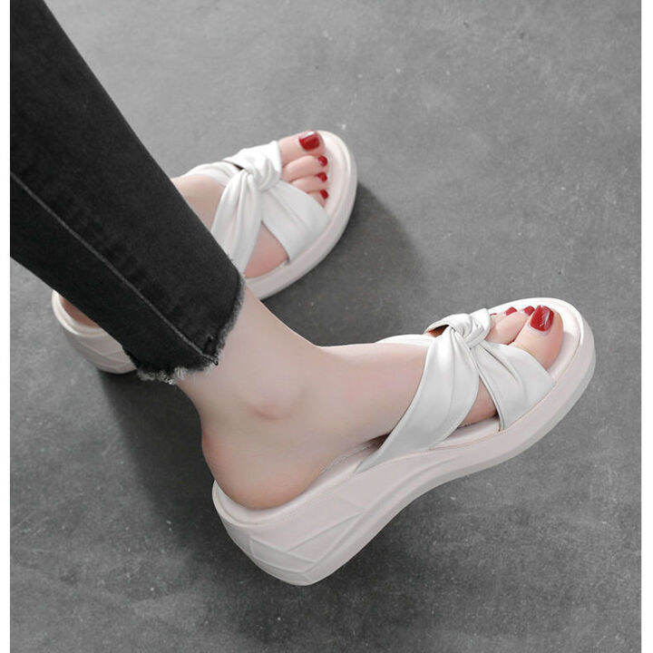 women-real-soft-leather-wedge-sandals-korean-fashion-thick-sole-slippers