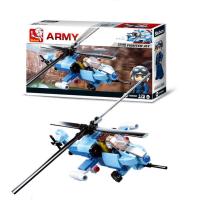 ProudNada Toys ของเล่นเด็กชุดตัวต่อเลโก้เฮริคอปเตอร์ทหาร Sluban ARMY 129 PCS B0666D