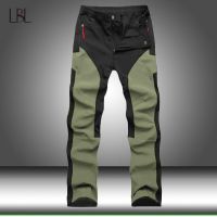 2023 Winter Men Outdoor Pants Fleece Warm Waterproof Windproof Breathable Trousers Male Sports Skiing Hiking Cargo Patchwork Pants