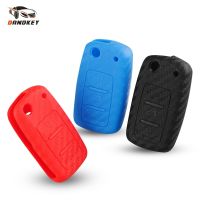 fgjfykjd Dandkey Carbon Fiber Silicone Car Key Case For Volkswagen VW Golf Jetta For Skoda Yeti Rapid Octavia For SEAT Leon Ibiza Cover