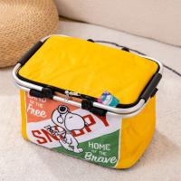 Snoopy Folding Outdoor Picnic Basket Storage Bag cartoon handbag Thermal insulation Bag Bento Bag Storage Basket lunch box bag