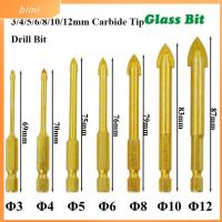 BIMI 3/4/5/6/8/10/12มม. ดอกสว่านเจาะกระจก เหล็กกล้าคาร์บอน45 # สีทอง ตัดเครื่องมือตัด ของใหม่ เซรามิกมืออาชีพ กระเบื้อง/หินอ่อน/กระจก