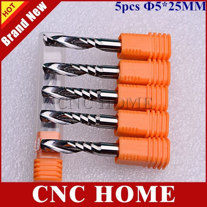 5pc-5-25mm-หนึ่งขลุ่ยบิตคาร์ไบด์-5-มม-ชุดดอกเอ็นมิล-cnc-router-end-mills-สําหรับเครื่องตัดไม้-บิตตัดพลาสติก-mdf-อะคริลิค