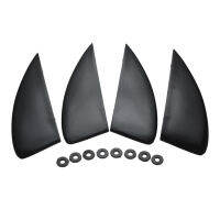 4 PcsSet Black Universal Professional Surfing Fins with Rubber Washers for Kite Surfing Boards Kiteboarding Kiteboard 48x134mm