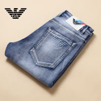 ◆▩┋ Classic Style Original Armanis Mens Regular Fit Blue Jeans Business Smart Fashion Denim Advanced Stretch Cotton Trousers Male Brand Pants