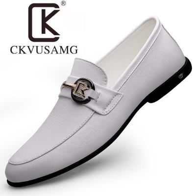 Yueteng CKVUSAMG รองเท้าเสื้อสำหรับผู้ชายชั้นหนังวัวพื้นนุ่มด้านบนและพื้นนุ่มรองเท้าหนังผู้ชายแบบลำลองธุรกิจทางการ
