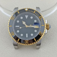 Silver And Gold 40Mm Watch Case Fit NH35 NH36 Movement Custom Logo Dial Sapphire Glass Stainless Steel Watch Accessories Parts