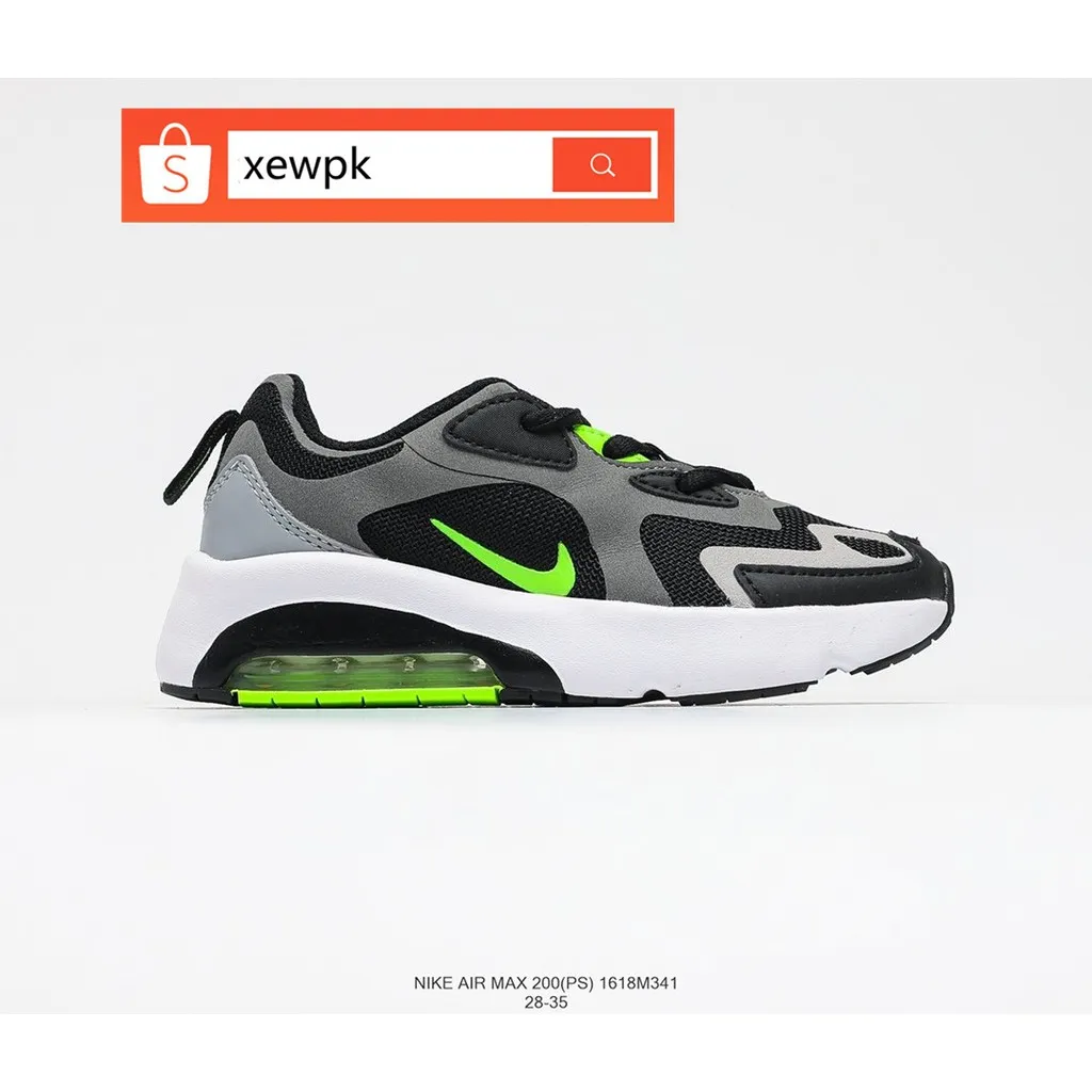 Original Children Nike Air Max 200 Black Green Casual Sneaker Shoes For  KidsnC3 | Lazada PH