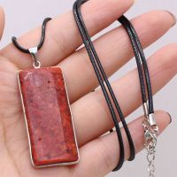 Natural Stone Red Coral Pendant Necklaces High Quality Coral Charms Wax Thread Chain Necklaces for Women Exquisite Jewelry Gift 【hot】qju686