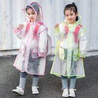 Students Children One-piece Raincoat Transparent EVA Rain Poncho With Schoolbag Bit Emergency Rainproof Rainwear Equipment