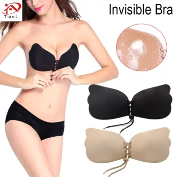 Push Up Strapless Sticky Adhesive Invisible Backless Bras Plunge Reusable  Magic Bra for Women 