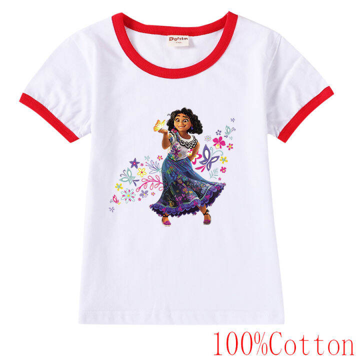 encanto-เสื้อยืดแขนสั้นเด็กผู้ชายเด็กผู้หญิง-เสื้อคอกลมลายการ์ตูนทรงหลวมเสื้อยืดเด็กแฟชั่นฤดูร้อนผ้าฝ้าย8812
