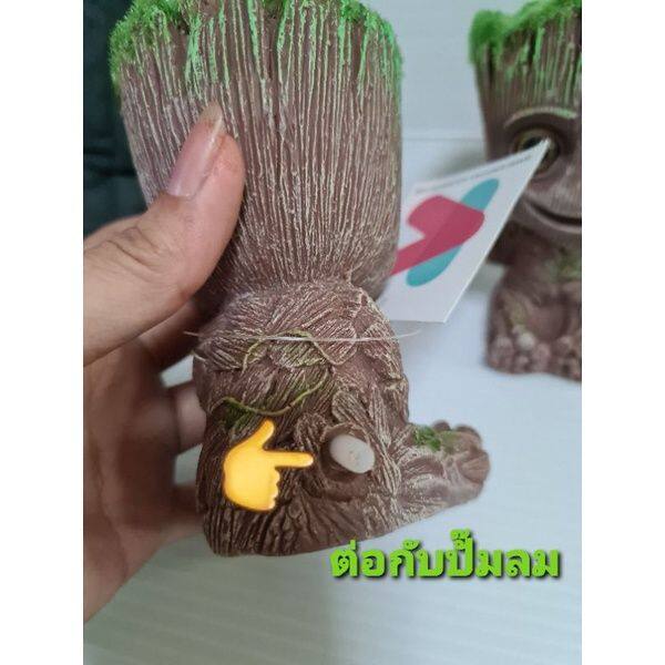 groot-ทำจากเรซิ่น-ใช้ตกแต่งตู้ปลา-ต่อกับปั๊มลมช่วยเพิ่มฟองอากาศ-สินค้าถ่ายจากงานจริง-พร้อมส่ง