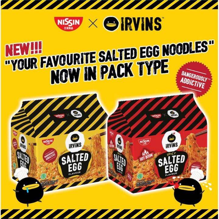 IRVINS Nissin Salted Egg Noodles Packets Original/Spicy EXP: AUG 2023 ...