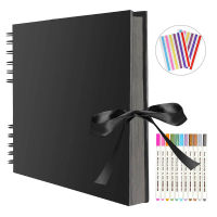 ZK20 80 Black Pages Memory Books DIY Craft Photo Albums Scrapbook Cover Kraft Album For Wedding Anniversary Gifts Memory Books