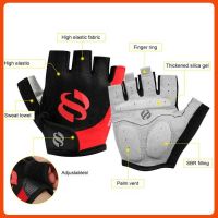 hotx【DT】 Cycling Gloves Anti-Slip Shockproof Half Breathable Men New MTB Accessories