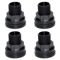 PVC Bulkhead Fitting Water Tank Connector Double Threaded Bulkhead Water Tank Connector for Rain Barrels Aquariums Water Tanks Tubs Pools