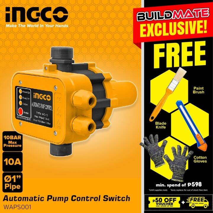 INGCO Automatic Pump Control Switch WAPS001 •BUILDMATE• IPT Lazada PH