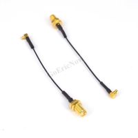 5 pcs RF Coaxial WIFI Extension Cable SMA Female to Angle MMCX Male for Pigtail RF1.13 1.13mm Cable Connector (0.1m)