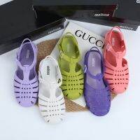 HOT ”【คลังสินค้าพร้อม】2022 Melissa รองเท้าผู้หญิงทอ Hollow Wear R Roman Matte รองเท้าแตะแม่ลูกรองเท้า9983