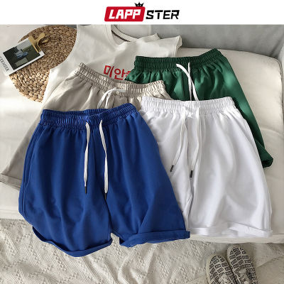 LAPPSTER Summer Men Graphic Casual Sweat Shorts 2021 Mens Colors Streetwear Basketball Shorts Male Korean Fashion Cotton Shorts