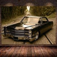 Oldtimer vintage car vehicle artwork fabric posters and prints for living room bedroom home wall art decorative canvas painting