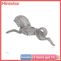 Ministar เข็มกลัดการ์ตูนม้าวิ่งแนววินเทจทำจากโลหะเข็มกลัดแฟชั่นสุดสร้างสรรค์เข็มกลัดช่อดอกไม้สำหรับผู้ชายเหมาะกับเครื่องประดับเสื้อผ้า