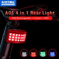 ❡❐ NATFIRE Bicycle Rear Light 17 Light Modes 4 Color Red Blue White Green Type C Rechargeable LED Taillight Back Light for Cylcling