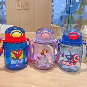 Disney Cups for Kids Water Cup with Straw Kindergarten Baby Straight  Drinking Kettle Cute Spiderman Portable