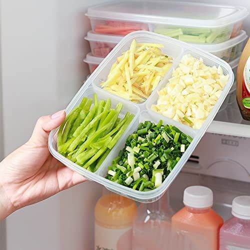 Refrigerator Storage Box 4 Grid Food Vegetable Fruit Storage Box