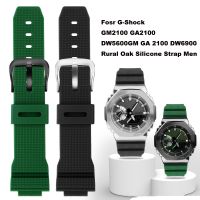 （Bar watchband）ยางคุณภาพสูงนาฬิกา Casio G-Shock,GA2100 GM2100 DW5600GM ซิลิโคน DW6900 GA 2100อุปกรณ์สายรัด16มม.