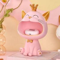 Resin Big Mouth Cat Decorative Figurines Storage Box Home Decoration Sculpture Modern Art Accessorie For Living Room