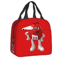 ●♨ MM Chocolate Candy Character Face Insulated Lunch Tote Bag for Women Funny Resuable Thermal Cooler Bento Box Kid School Children