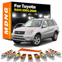 MDNG ชุดไฟ LED ภายใน8X สำหรับ Toyota RAV4 2001 2002 2003 2004 2005 Canbus หลอดไฟรถยนต์โดมอ่านแผนที่ไม่มีข้อผิดพลาดโคมไฟอัตโนมัติ