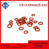 5PCS/lot Silicone rubber oring red VMQ CS 2.65mm ID11.8/12.5/13.2/14/15/17/18/19/20mm O Ring Gasket Silicone O-ring waterproof