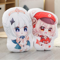 Genshin Impact Throw Pillow Soft Plush Doll Cute Two Side Print Sofa Cushion Amber Paimon Venti Diluc Home Decor Pillows