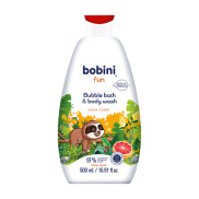 Gel tắm tạo bọt cho trẻ em Bobini Fun mềm mịn hương cam chanh 1+ tuổi 500ML