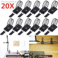 5/10/20PCS Adjustable Adhesive Cable Organizer Clips USB Cable Strap Ties Wire Clamps Cable Management For Car Wire Cord Holder