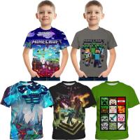 TX 3-13ปีเสื้อ Minecraft Sandbox สำหรับเด็กเสื้อยืดพิมพ์ลายเด็กผู้ชายเสื้อสวมหัวแฟชั่น Baju Pesta ลำลองทุกวัน