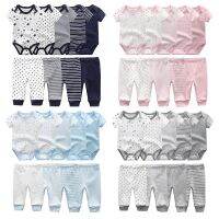 ?9pcs newbornเสื้อผ้าเด็กใหม่ 5 ชิ้นแขนสั้น romper ทารกกางเกงขาสั้น + 4 ชิ้นกางเกงผ้าฝ้าย 100% นุ่มเด็กสาว