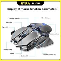 RYRA Metal Wireless Mouse 1600 DPI Rechargeable Photoelectric 2.4GHz 7 Keys Wireless Silent Laptop Mouse Office Games Unlimited Basic Mice