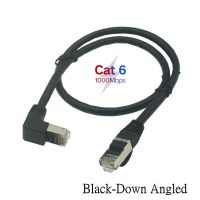 RJ45อีเธอร์เน็ต Cat6สีขาว10ม. 5ม. 1ม. แพทช์สายเชื่อมเครือข่าย90องศา Cat6a แลนแบบสั้นสำหรับกล่องทีวีแล็ปท็อป