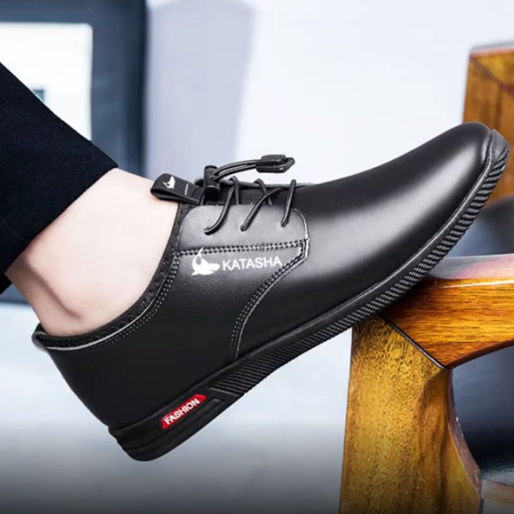 รองเท้าหนังผู้ชายโปรโมชั่นราคาถูก-รองเท้าผู้ชายระดับไฮเอนด์-สไตล์อังกฤษ-ใส่สบาย-ไม่ลื่น-ออกแบบเพื่อคุณผู้มีรสนิยม