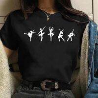 【cw】 Tee Fashion Print Dancing Ballet O-Neck T Shirt ！