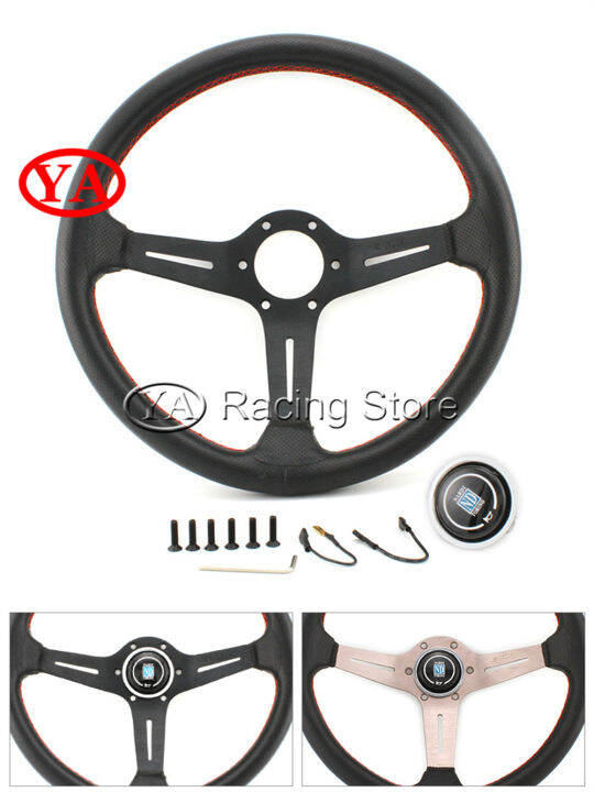 Nardi 350MM Steering Wheel Real Leather 14inch Auto Racing Drifting