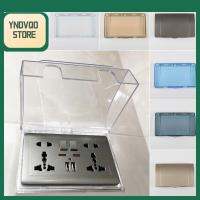 YNDVQO STORE โปร่งใส Splash Box 86 ประเภท กันน้ำ ฝาครอบปลั๊กไฟฟ้า กล่องป้องกันสวิตช์ ซ็อกเก็ตคู่ ตัวป้องกันซ็อกเก็ต