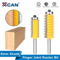 XCAN Joint Router Bit 8mm Shank Raised Panel V Joint Bits Finger Joint Glue Milling Cutter Tenon Cutter ไม้ Router Bit