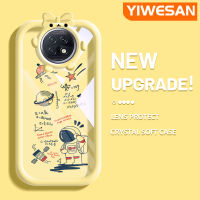 YIWESAN เคสสำหรับ Xiaomi Redmi โน๊ต9T เคสโทรศัพท์ซิลิโคนนิ่มนิ่มลายการ์ตูนน่ารักนาซ่านักบินอวกาศลวดลายสุดสร้างสรรค์ขอบนุ่มเคสกันกระแทกโปร่งใสเคสโทรศัพท์ซิลิโคนเนื้อนิ่มทนทานต่อการตกหล่น