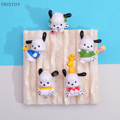 FRISTOY 5ชิ้น เซ็ต Kawaii sanrios อะนิเมะ pochacco PC เครื่องประดับสุนัขรุ่น Q Gacha PVC หุ่น DIY อุปกรณ์ตุ๊กตาของขวัญ